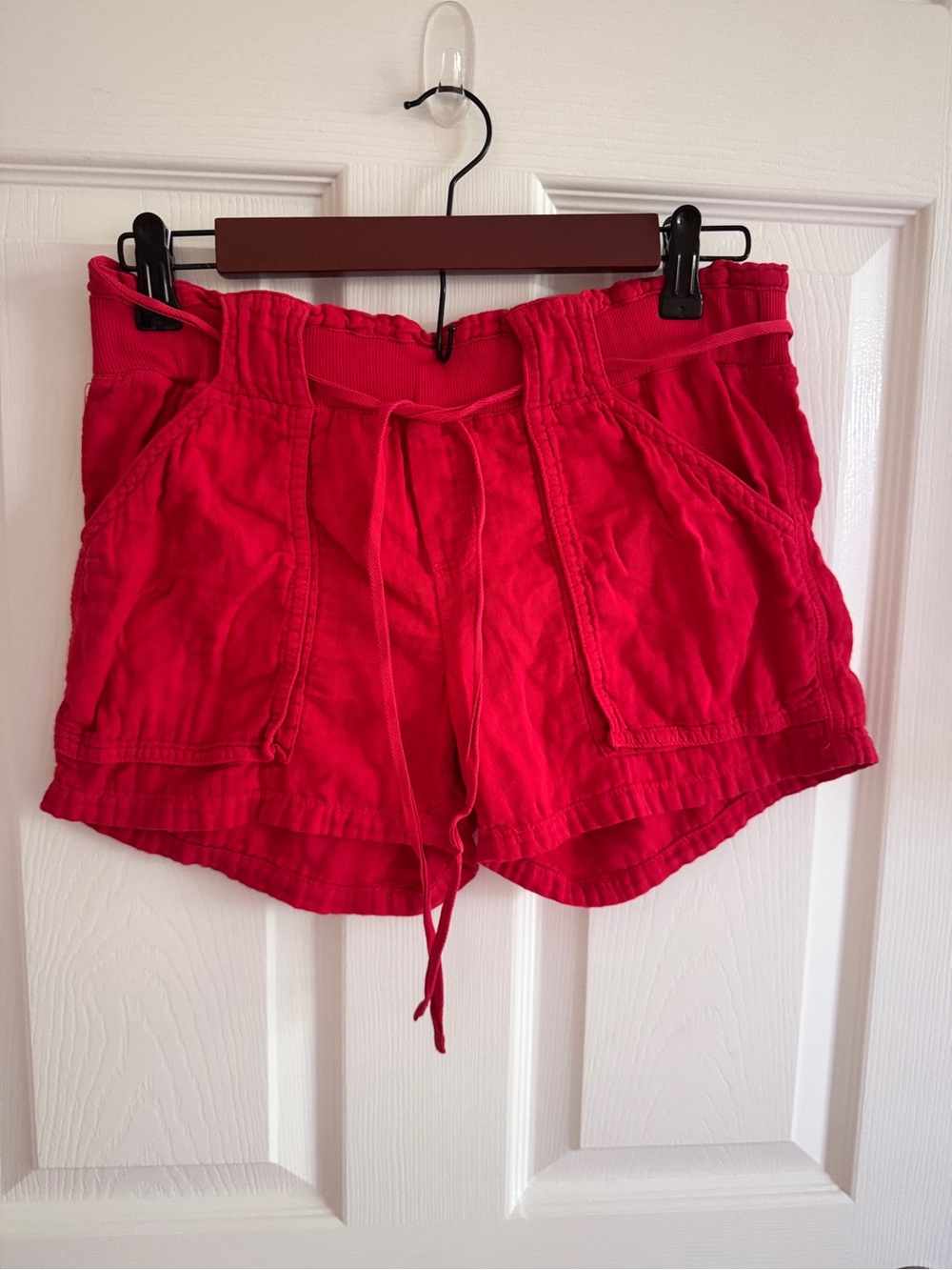 EUC Splendid Bright Red Drawstring Cotton Gauze Shorts- xs